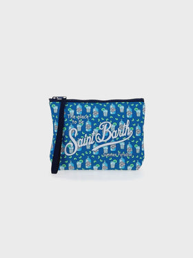 Aline Scuba-Pochette mit Gin-Flaschen-Print