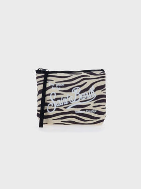 Aline Lurex-Pochette mit Zebra-Print