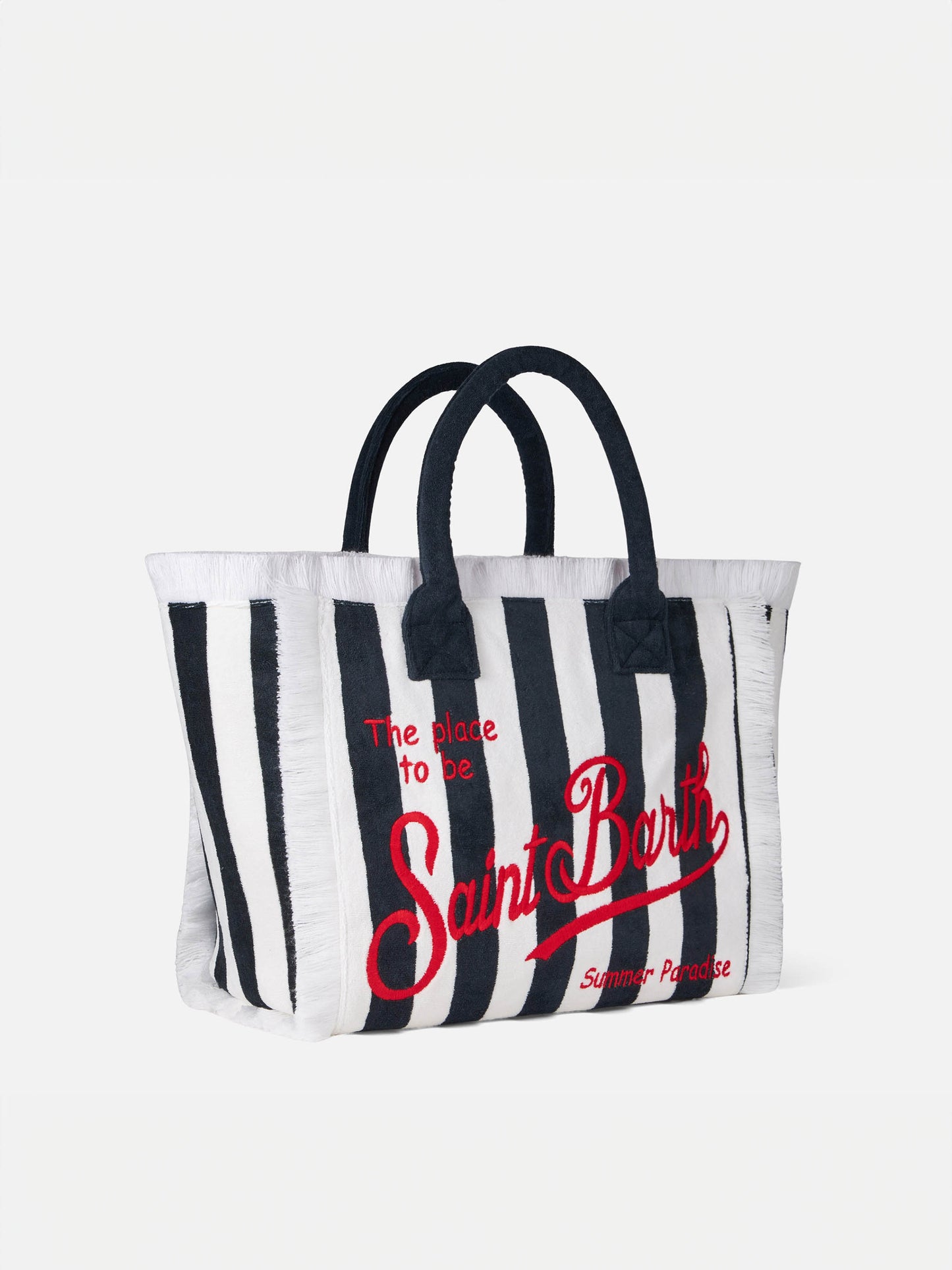 Vanity terry shoulder bag with Saint Barth embroidery