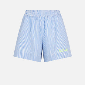 Pantaloncini donna in seersucker con stampa a righe