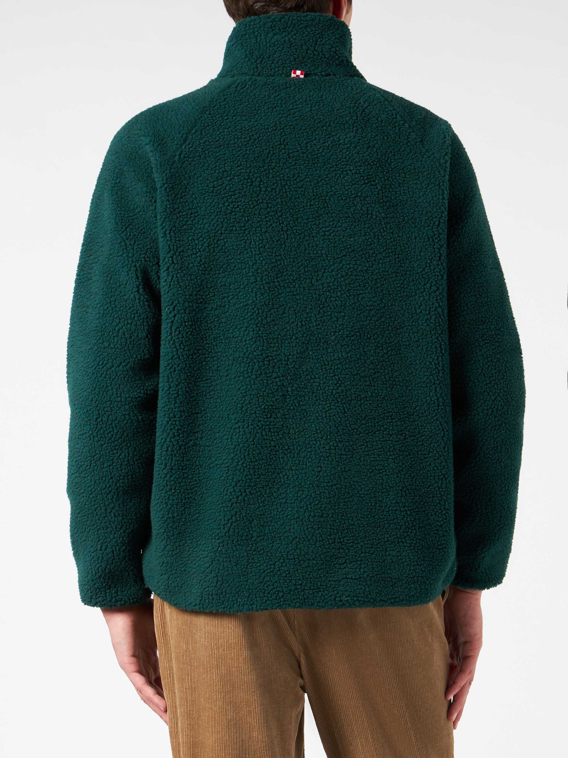 Man green sherpa jacket with check patch pockets - MC2 Saint Barth