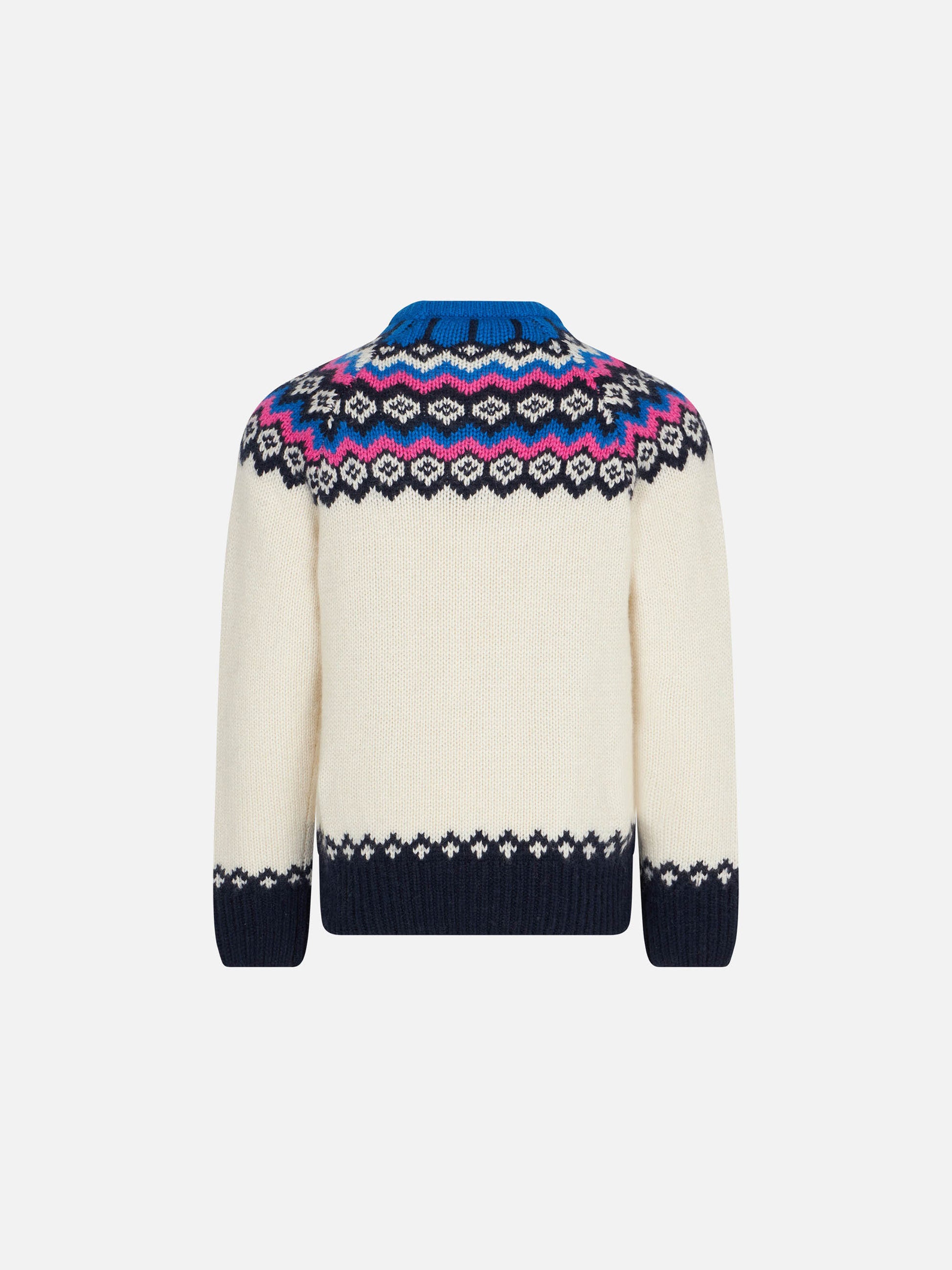 Girl sweater with nordic jacquard pattern - MC2 Saint Barth