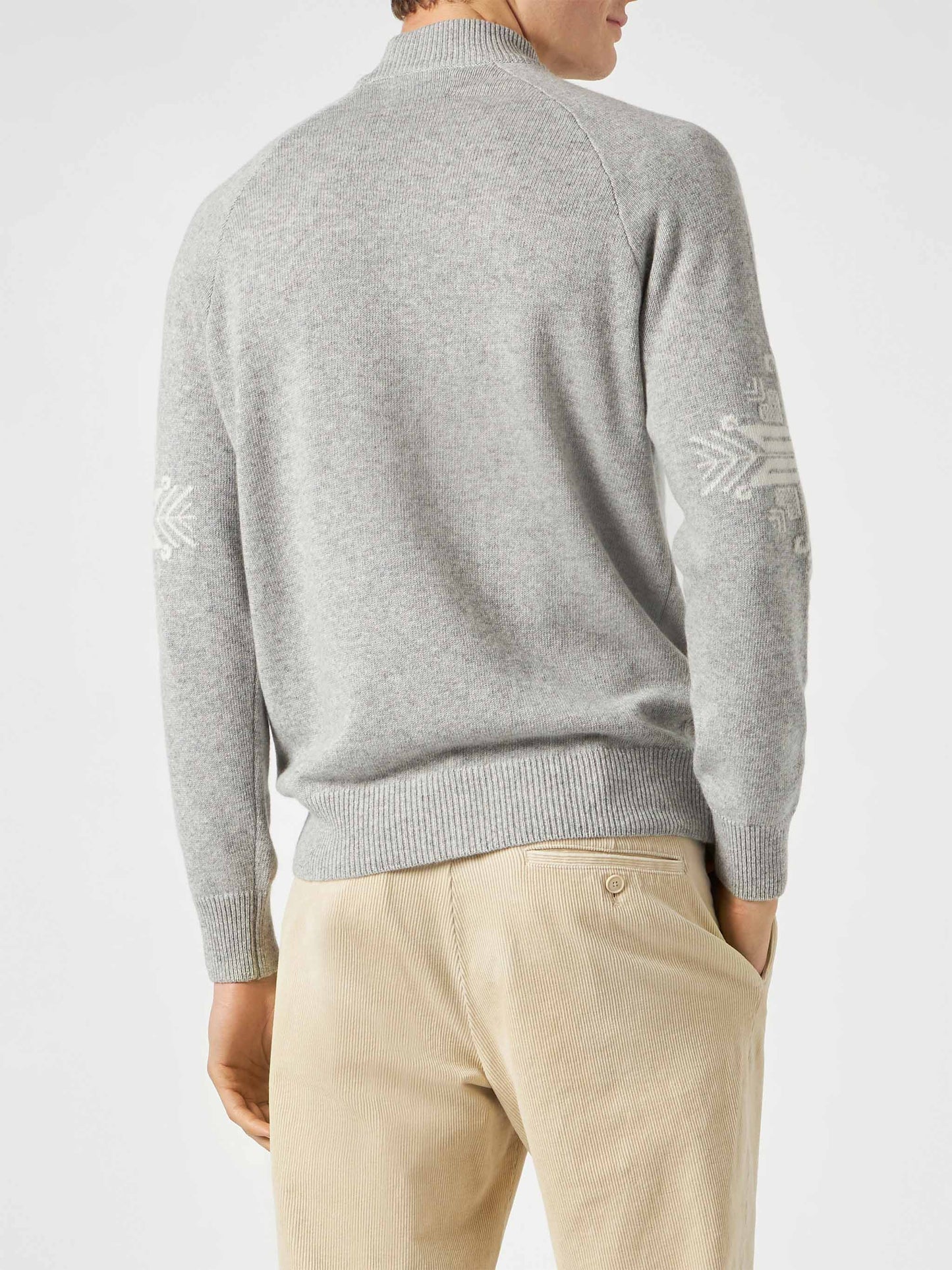 Half-turtleneck sweater Davos with Matterhorn jacquard - MC2 Saint Barth
