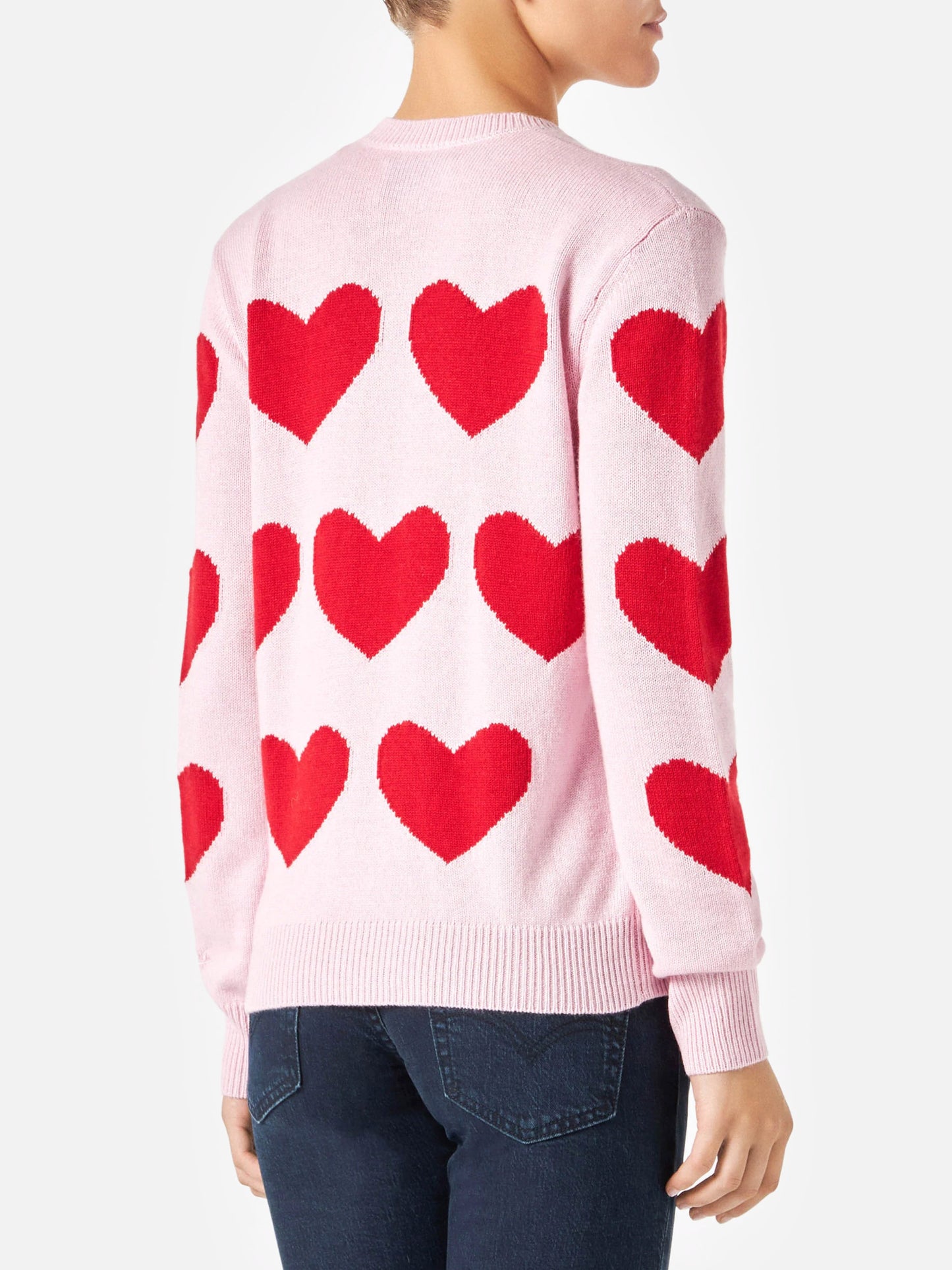 Woman sweater with heart print