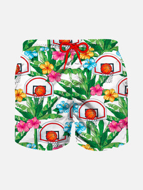 Boy swim shorts with basket print - MC2 Saint Barth