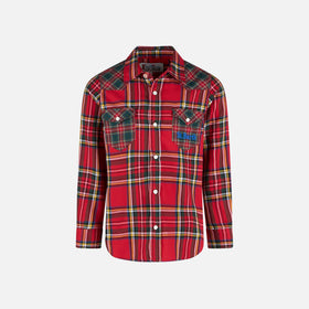 Boy shirt with tartan print - MC2 Saint Barth