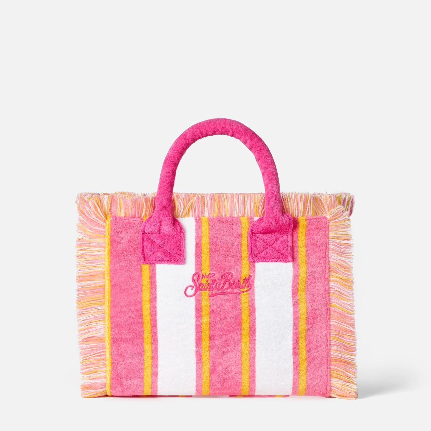 Borsa Colette in spugna a righe con ricamo Saint Barth Beach Club