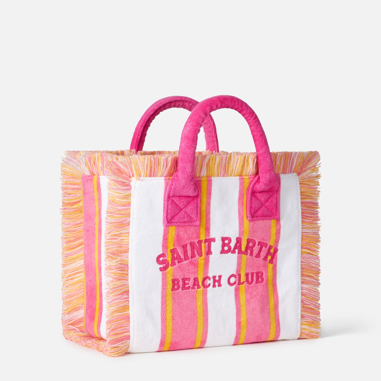 Borsa Colette in spugna a righe con ricamo Saint Barth Beach Club
