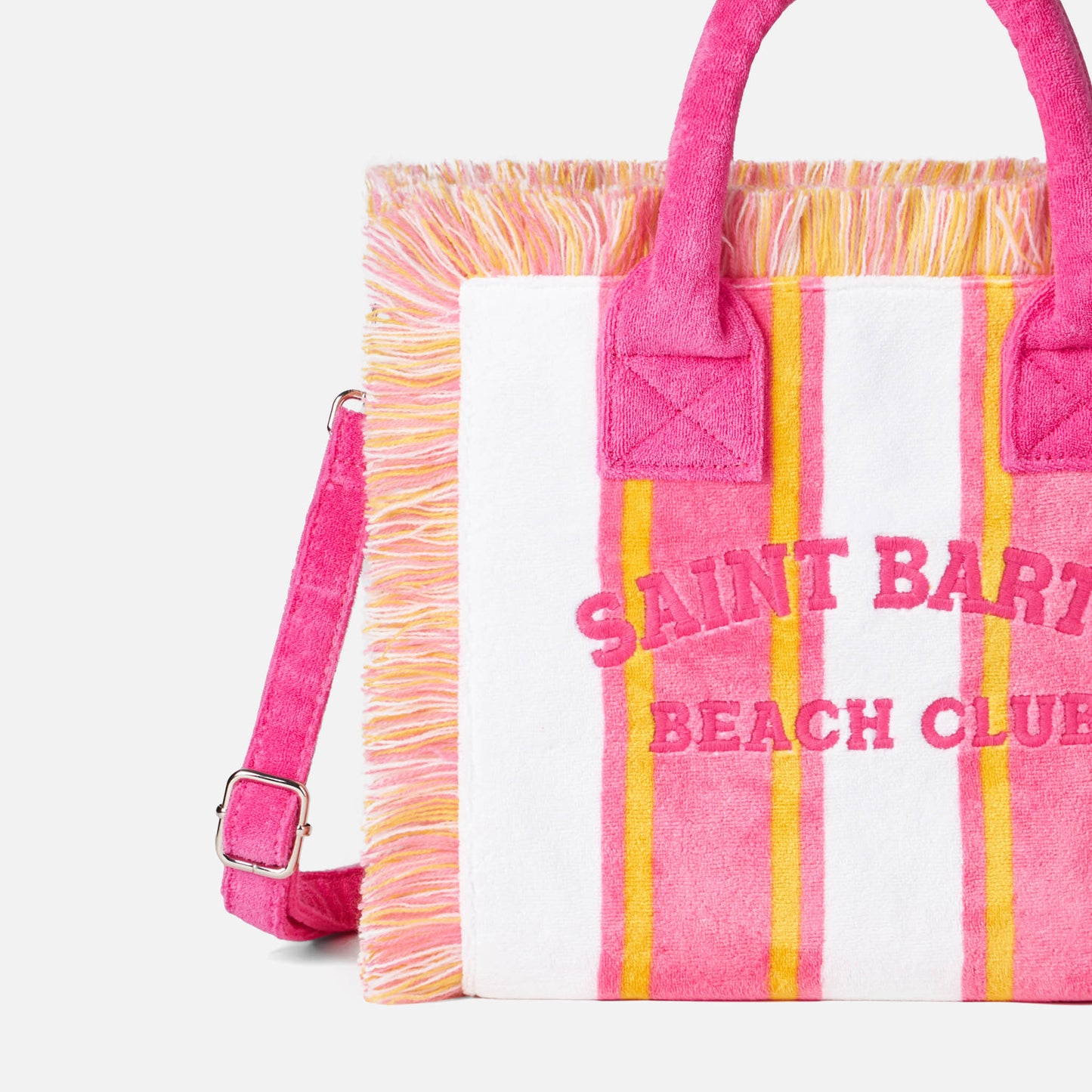 Borsa Colette in spugna a righe con ricamo Saint Barth Beach Club