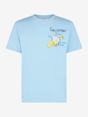 Man cotton t-shirt with Gin Lemon print