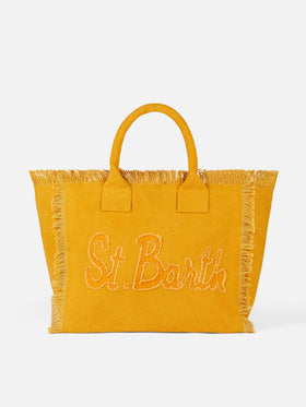 Vanity ochre canvas shoulder bag - MC2 Saint Barth