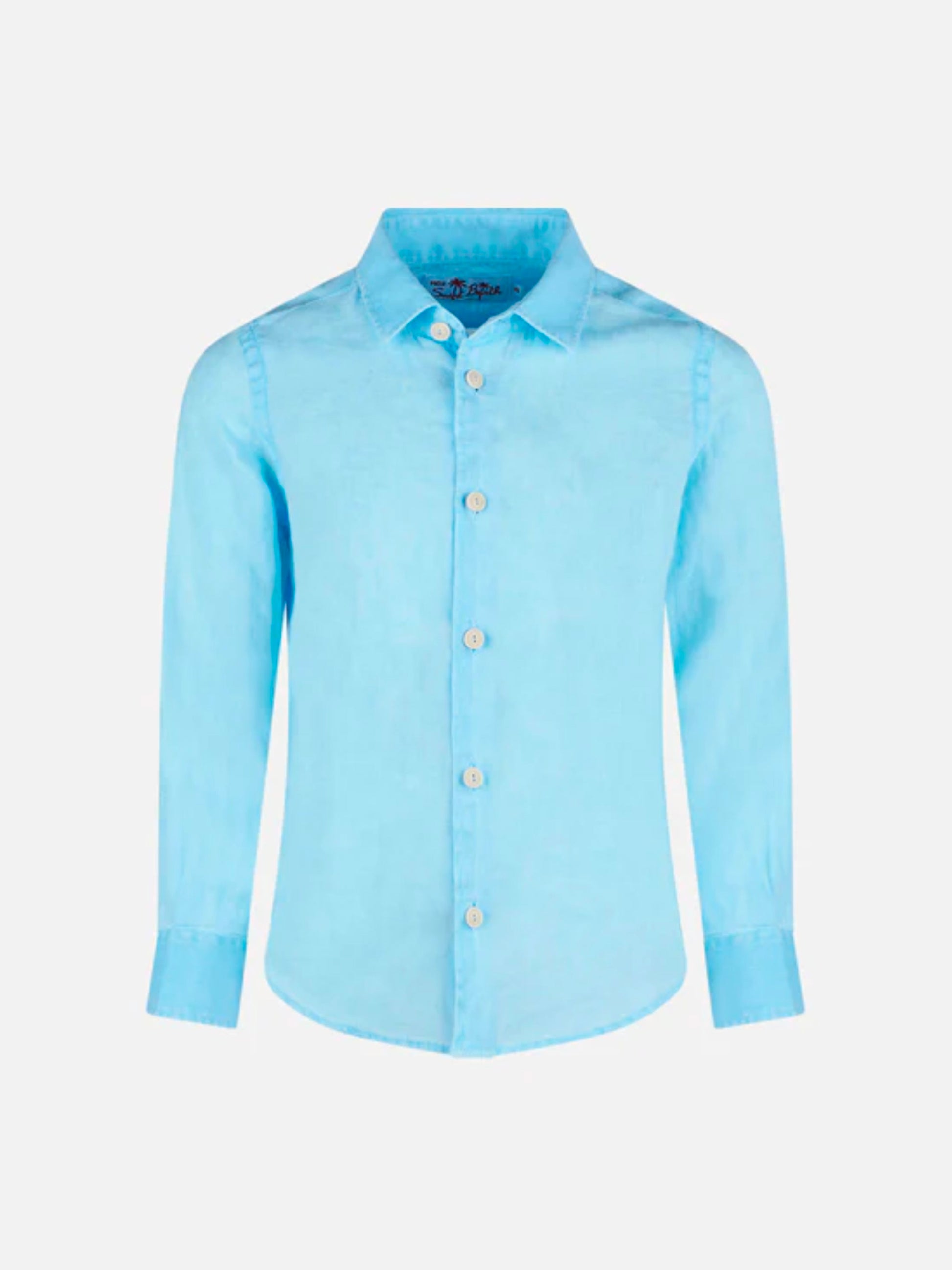 Water color light blue kid linen shirt Agnes - MC2 Saint Barth