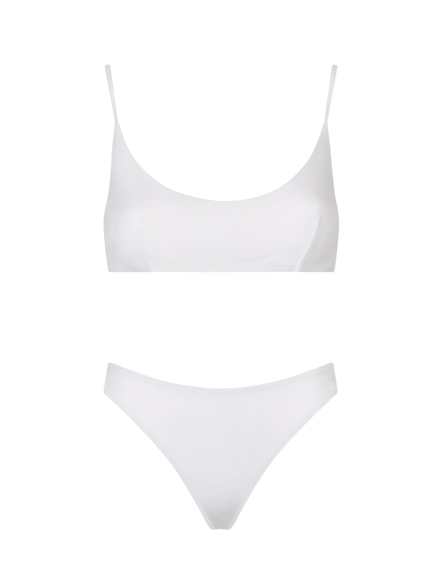 Woman white bralette bikini