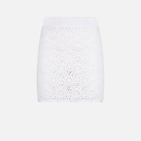 White crochet mini skirt - MC2 Saint Barth
