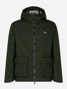 Man hooded green windbreaker jacket - MC2 Saint Barth