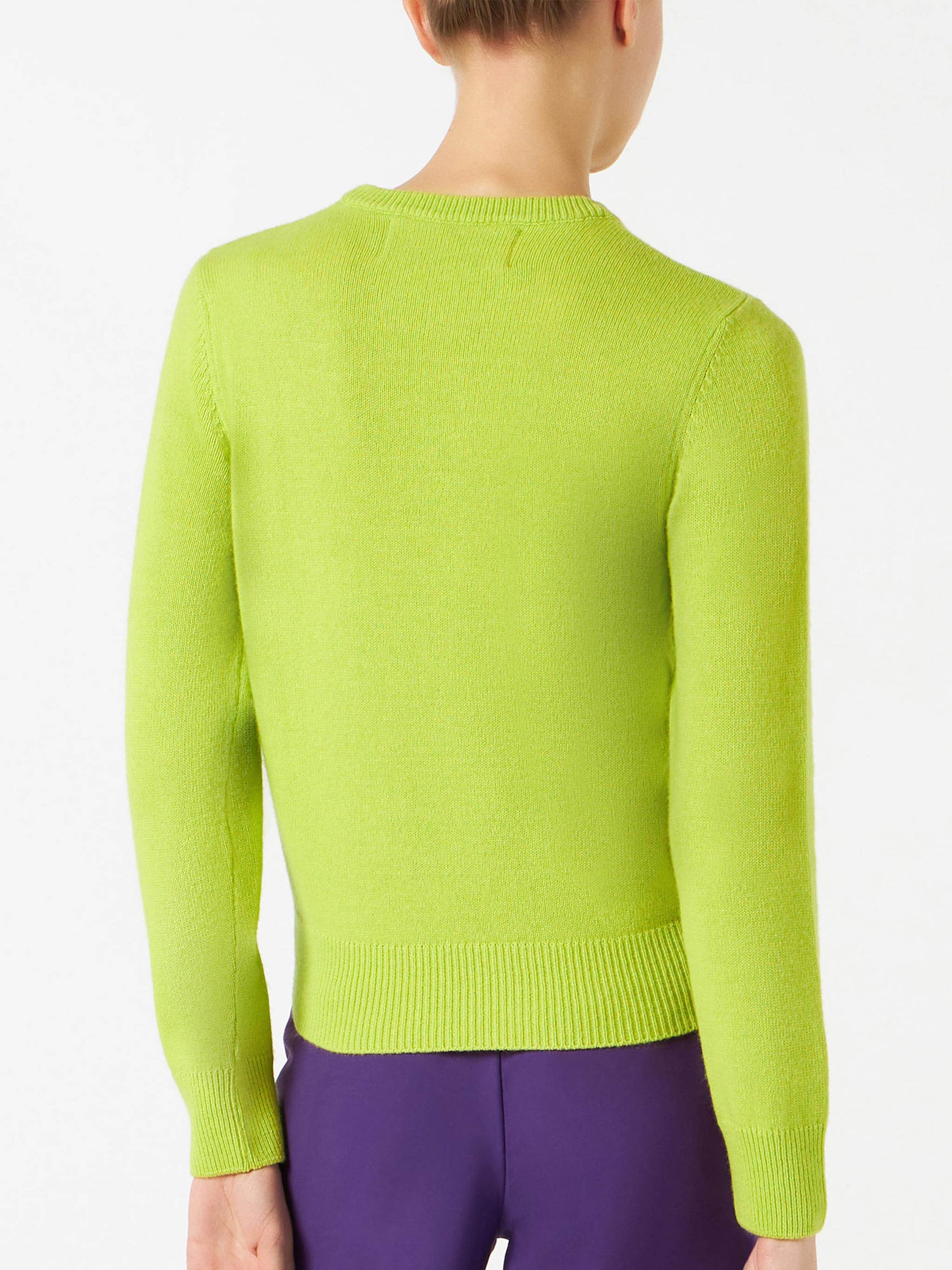 Woman acid green sweater "Acid is cool" - MC2 Saint Barth