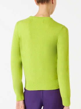 Woman acid green sweater "Acid is cool" - MC2 Saint Barth