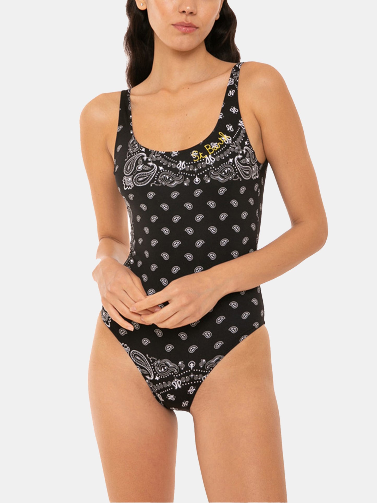 Woman one piece swimsuit with bandanna print - MC2 Saint Barth