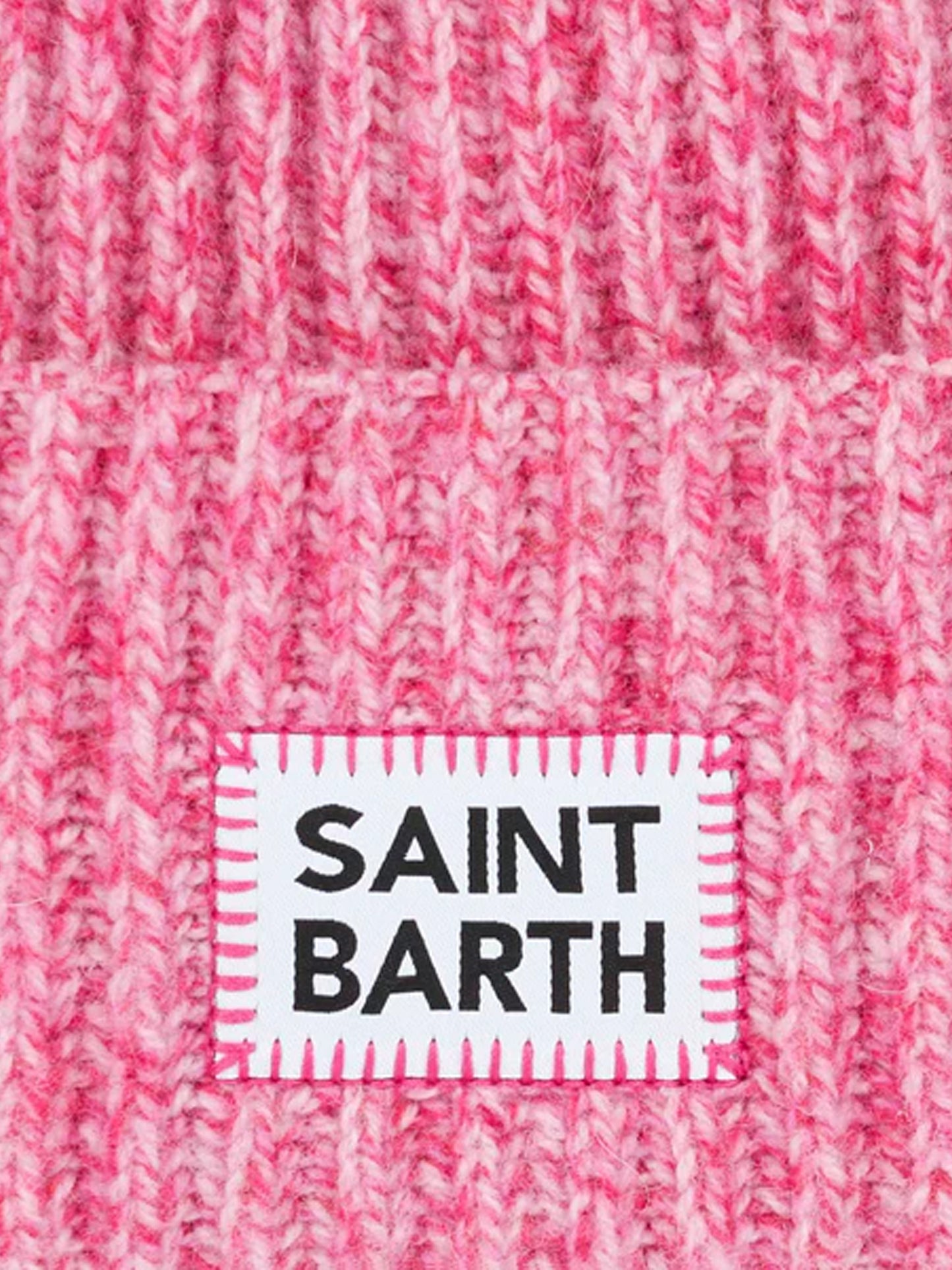 Girl pink mouliné beanie with Saint Barth embroidery - MC2 Saint Barth