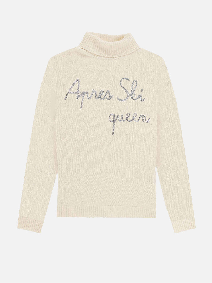 Woman turtleneck sweater Apres Ski lurex embroidery