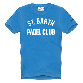 Man cotton vintage treatment t-shirt with St. Barth Padel Club print - MC2 Saint Barth