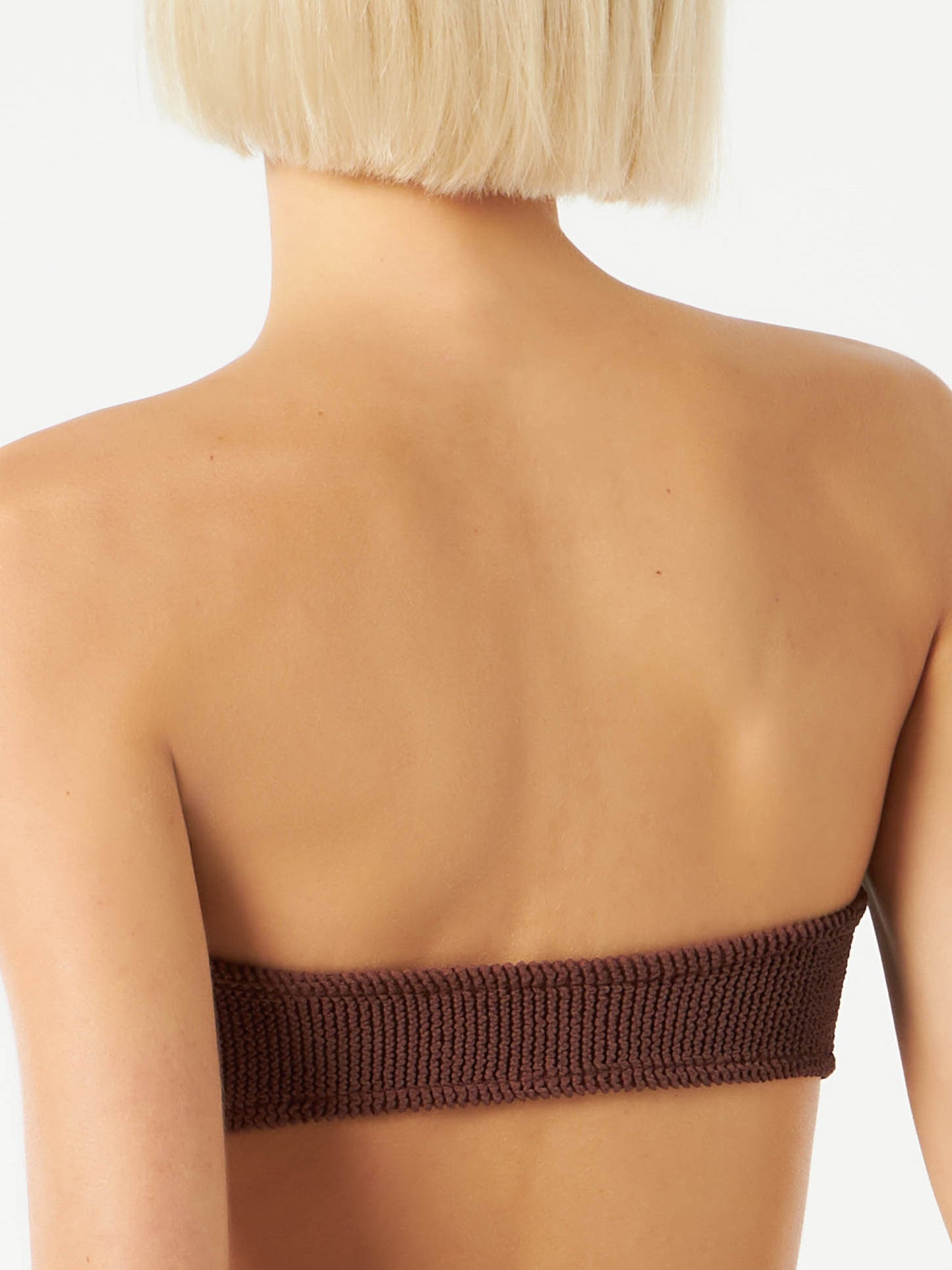 Crinkle brown bandeau top - MC2 Saint Barth