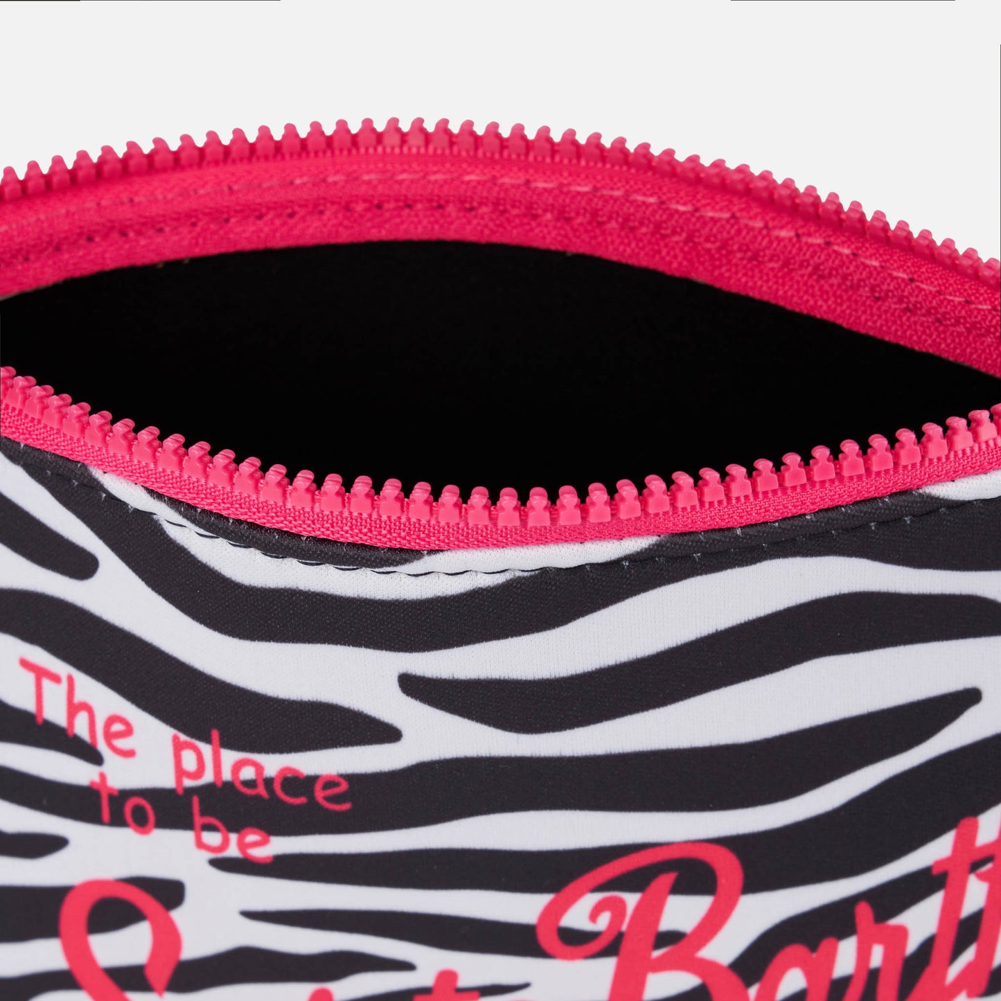 Pochette Aline in scuba con stampa zebrata