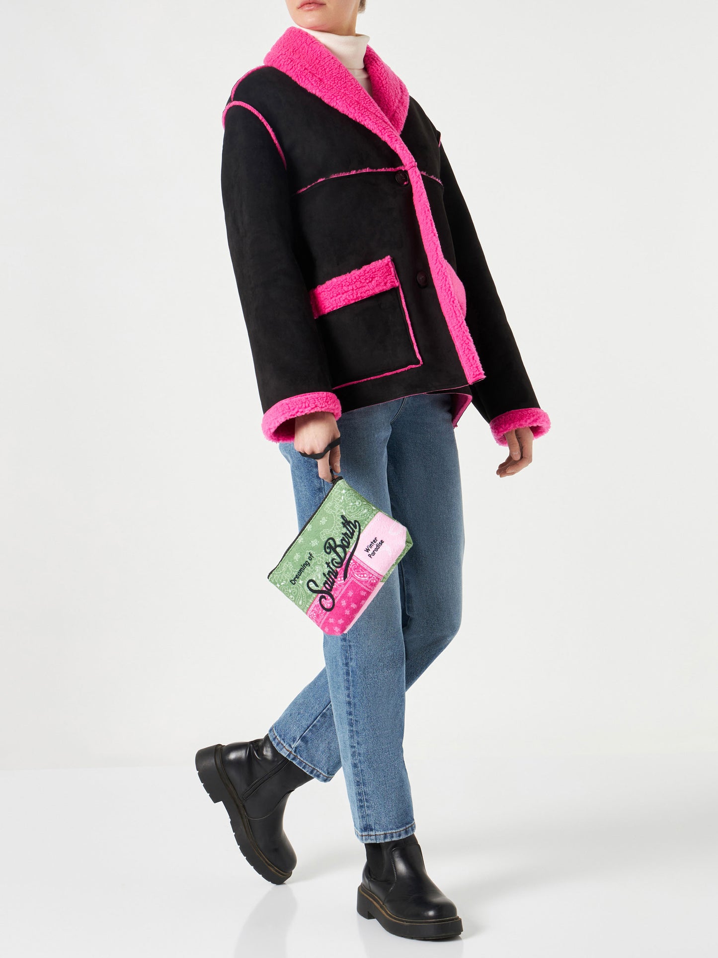Aline Wollpochette mit Bandana-Print