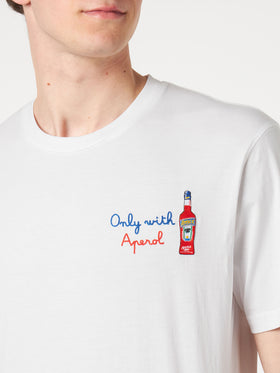 Herren-T-Shirt mit „Only with Aperol“-Stickerei vorne | APEROL SONDEREDITION