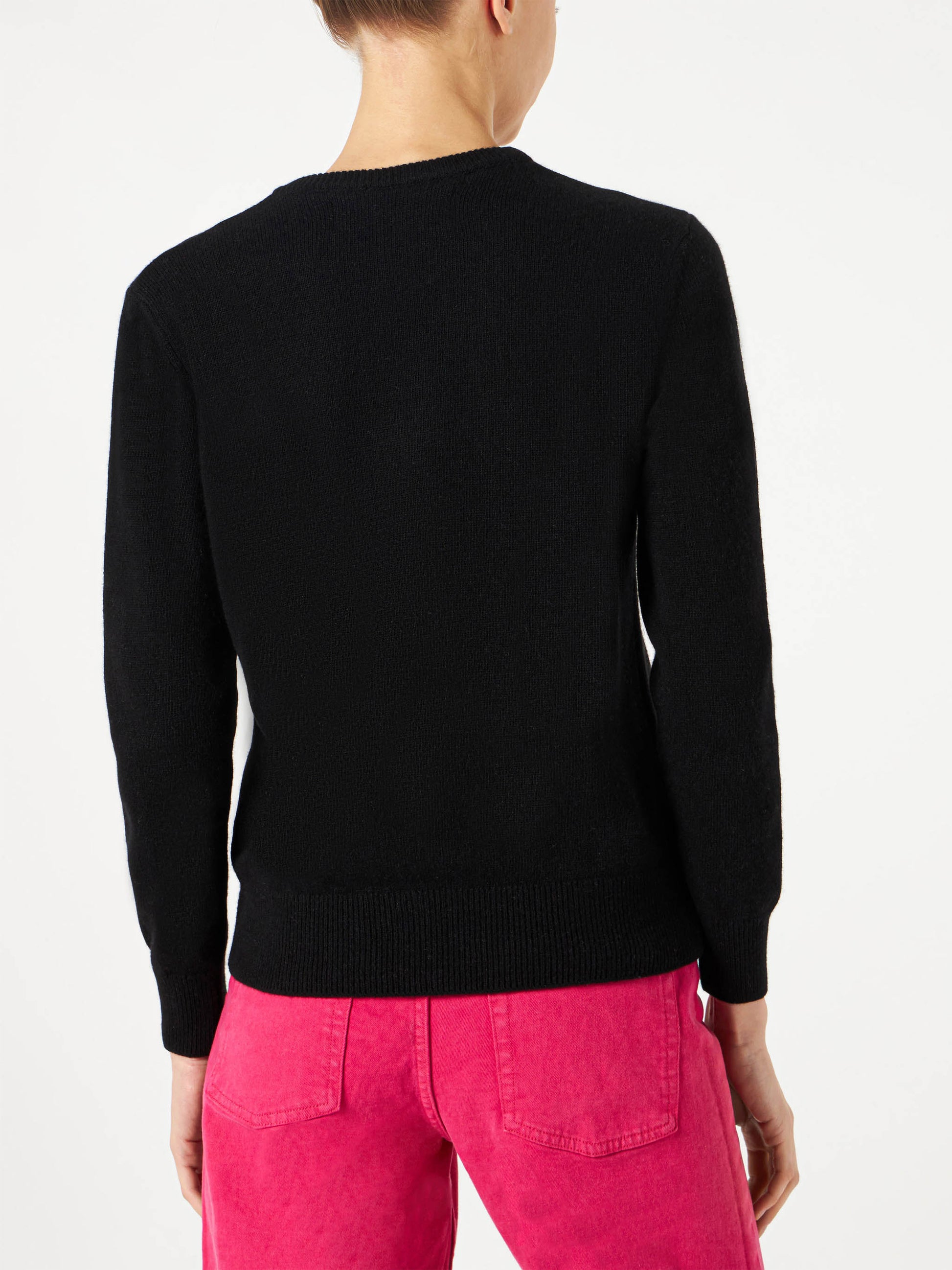 Woman black sweater Aprés Ski degrade writing - MC2 Saint Barth