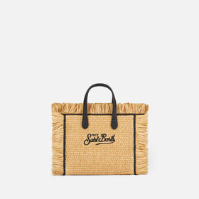 Mini-Vanity-Strohtasche mit Stickerei