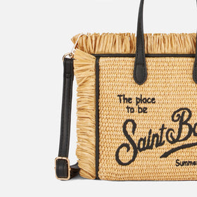 Mini-Vanity-Strohtasche mit Stickerei