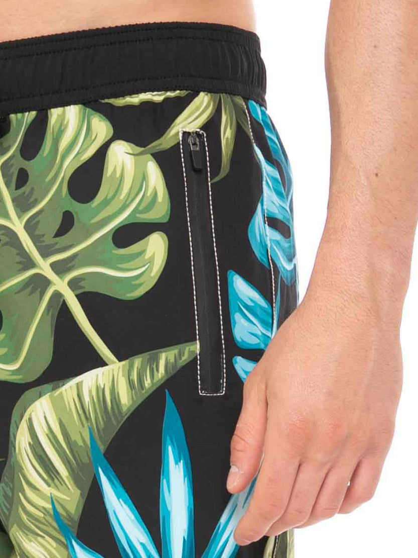 Tropical print swim shorts surf style - MC2 Saint Barth