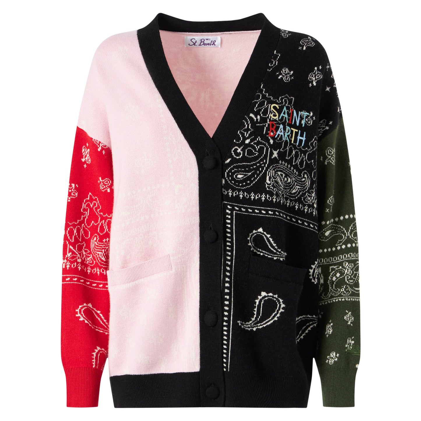 Woman cardigan with pockets and Saint Barth embroidery - MC2 Saint Barth