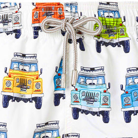 Man swim shorts safari car print