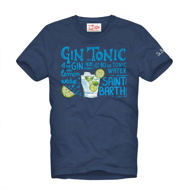 T-shirt da uomo in cotone con stampa Gin Tonic