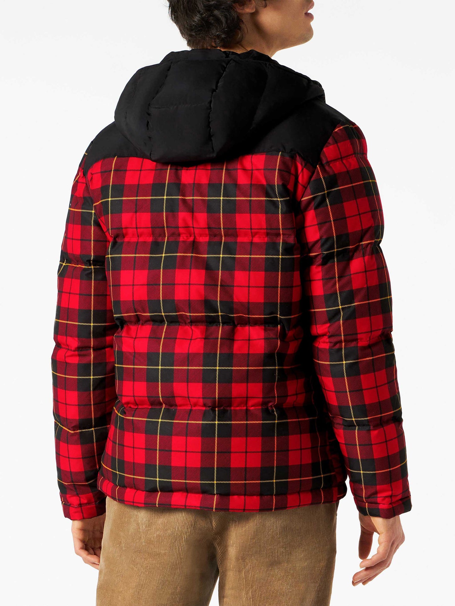 Man hooded down jacket Baxter with tartan print - MC2 Saint Barth