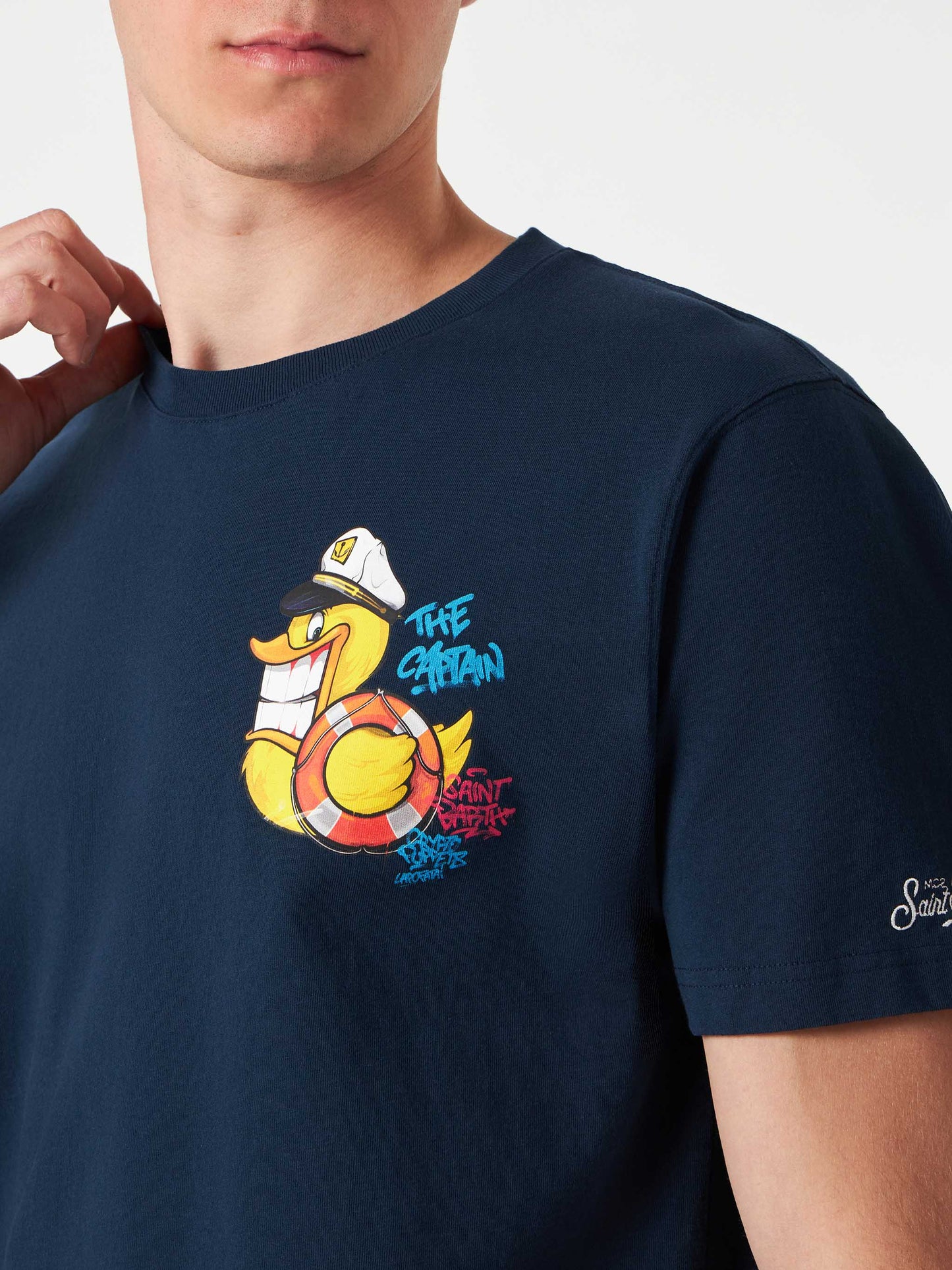 T-shirt da uomo con stampa captain duck | CRYPTO PUPPETS® EDIZIONE SPECIALE