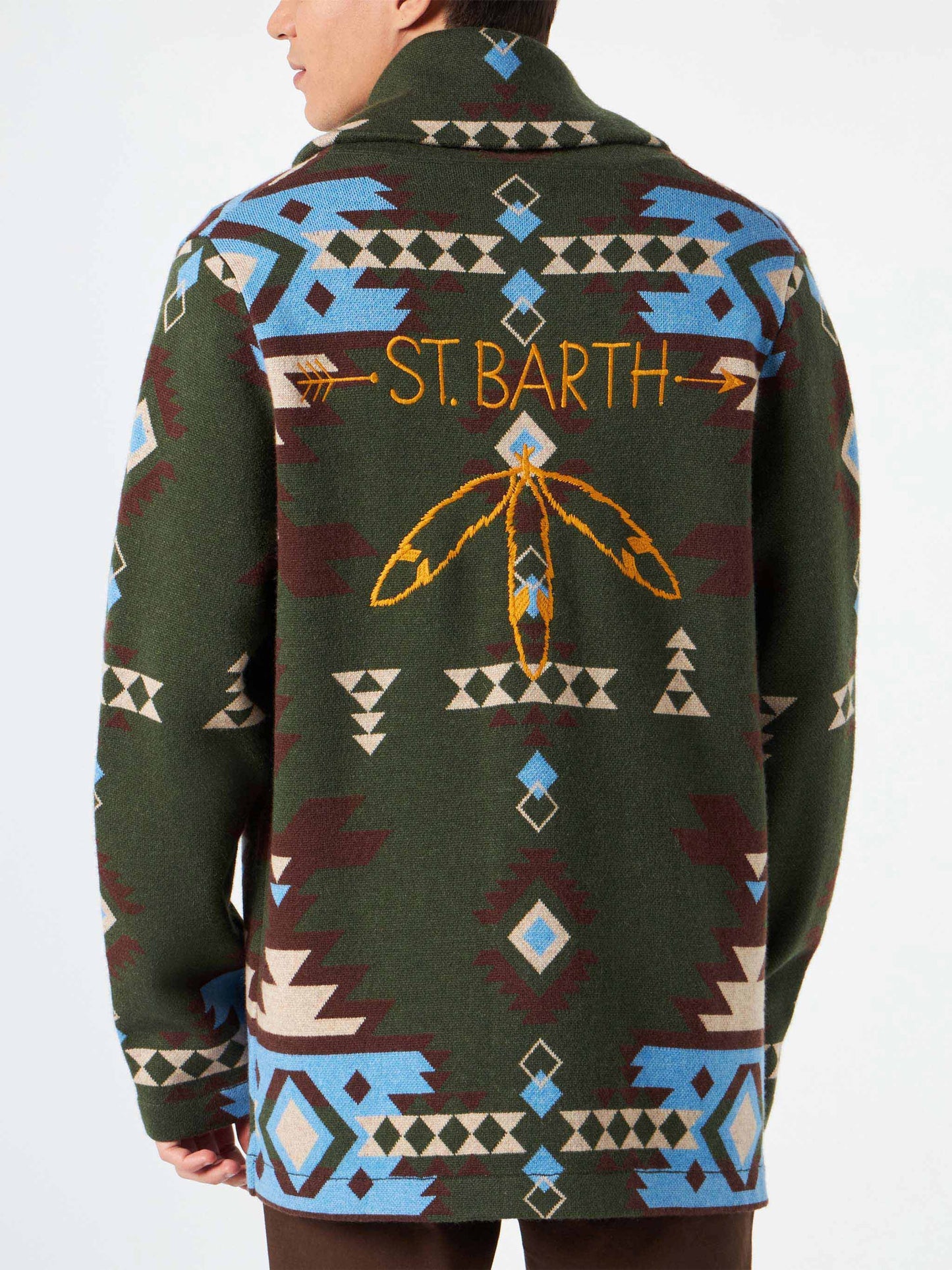Man knit jacket with embroidery - MC2 Saint Barth