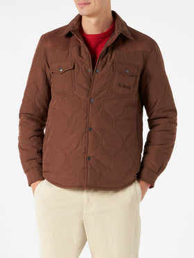 Man brown padded overshirt with patch pockets - MC2 Saint Barth