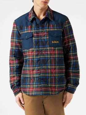 Man tartan padded overshirt with patch pockets - MC2 Saint Barth