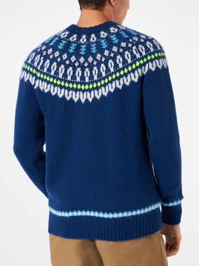 Man brushed sweater with icelandic jacquard - MC2 Saint Barth