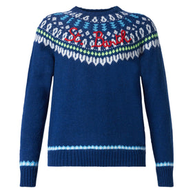Man brushed sweater with icelandic jacquard - MC2 Saint Barth