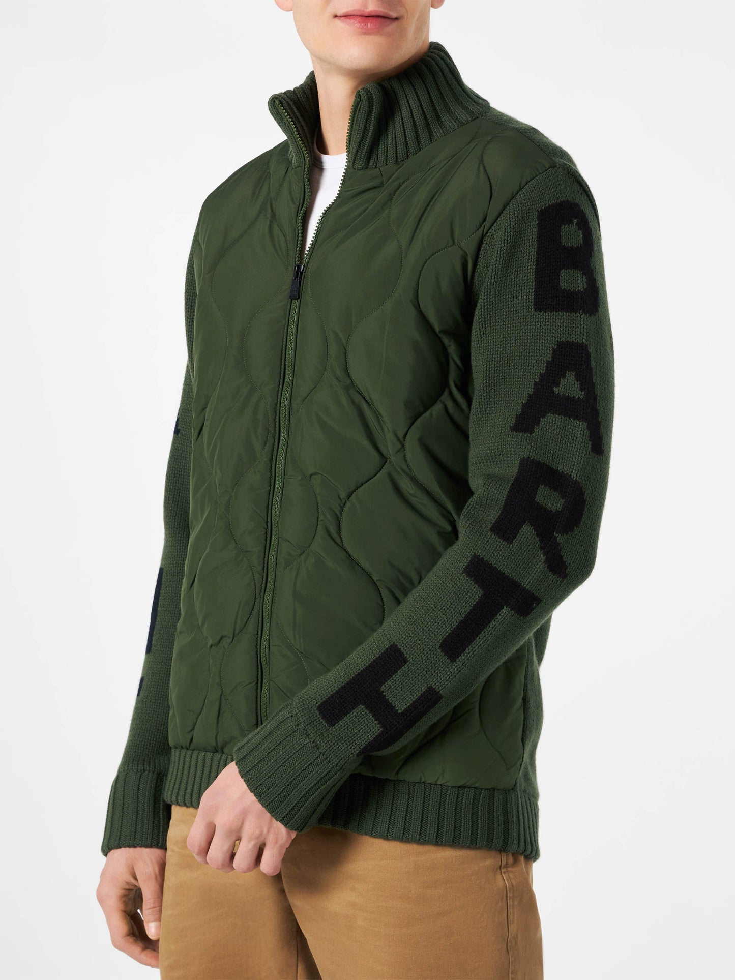 Man military green padded jacket - MC2 Saint Barth