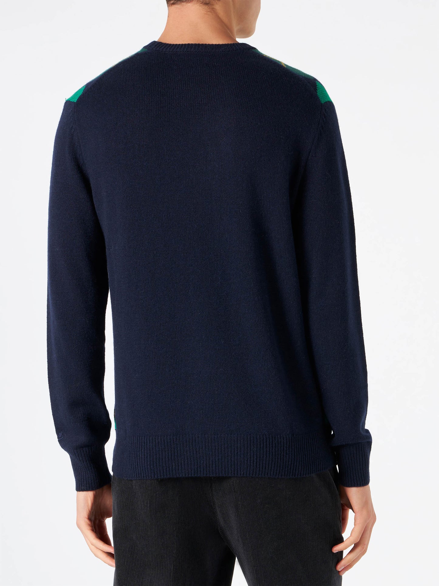 Man cashmere blend sweater with argyle jacquard - MC2 Saint Barth