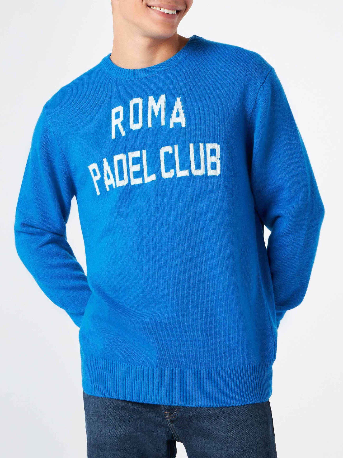 Man sweater with Roma Padel Club jacquard - MC2 Saint Barth
