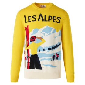 Man sweater with Les Alpes postcard - MC2 Saint Barth