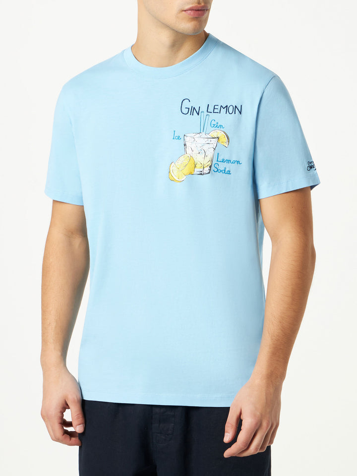 T-shirt da uomo in cotone con stampa Gin Lemon