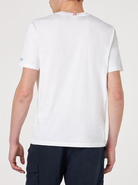 Man white cotton t-shirt with St. Barth Padel Club print - MC2 Saint Barth