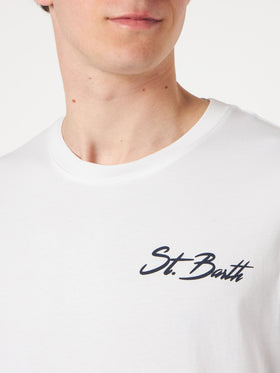 Man cotton t-shirt with St. Barth surf print - MC2 Saint Barth